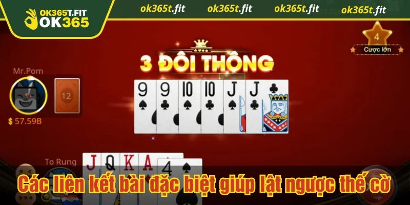 Tiến lên miền Nam cho phép chặt 2 bằng tứ quý hoặc các đôi thông