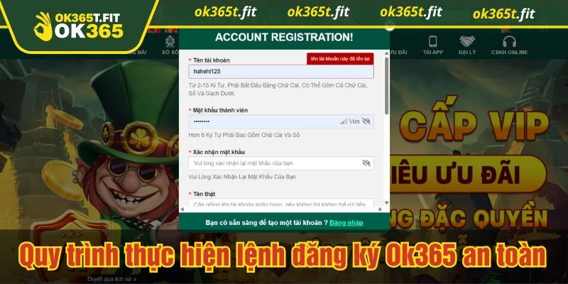 Đăng ký OK365 gồm các bước đơn giản