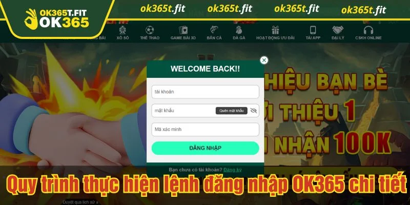 Đăng nhập tại OK365 được xây dựng theo hướng tinh gọn