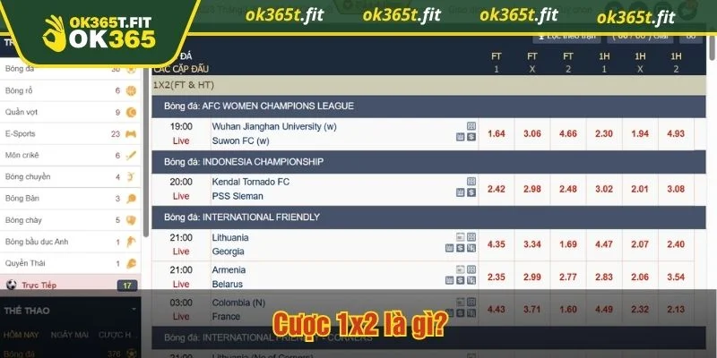 Cược 1x2 tạo sức hút mãnh liệt tại nhà cái OK365