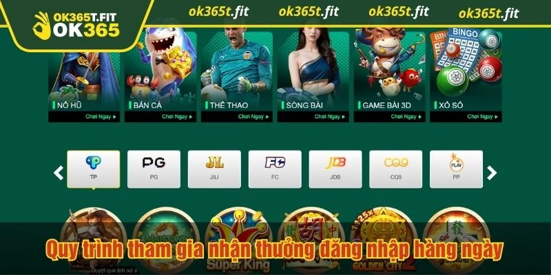 Phần thưởng đăng nhập hàng ngày được chuyển về tài khoản tự động